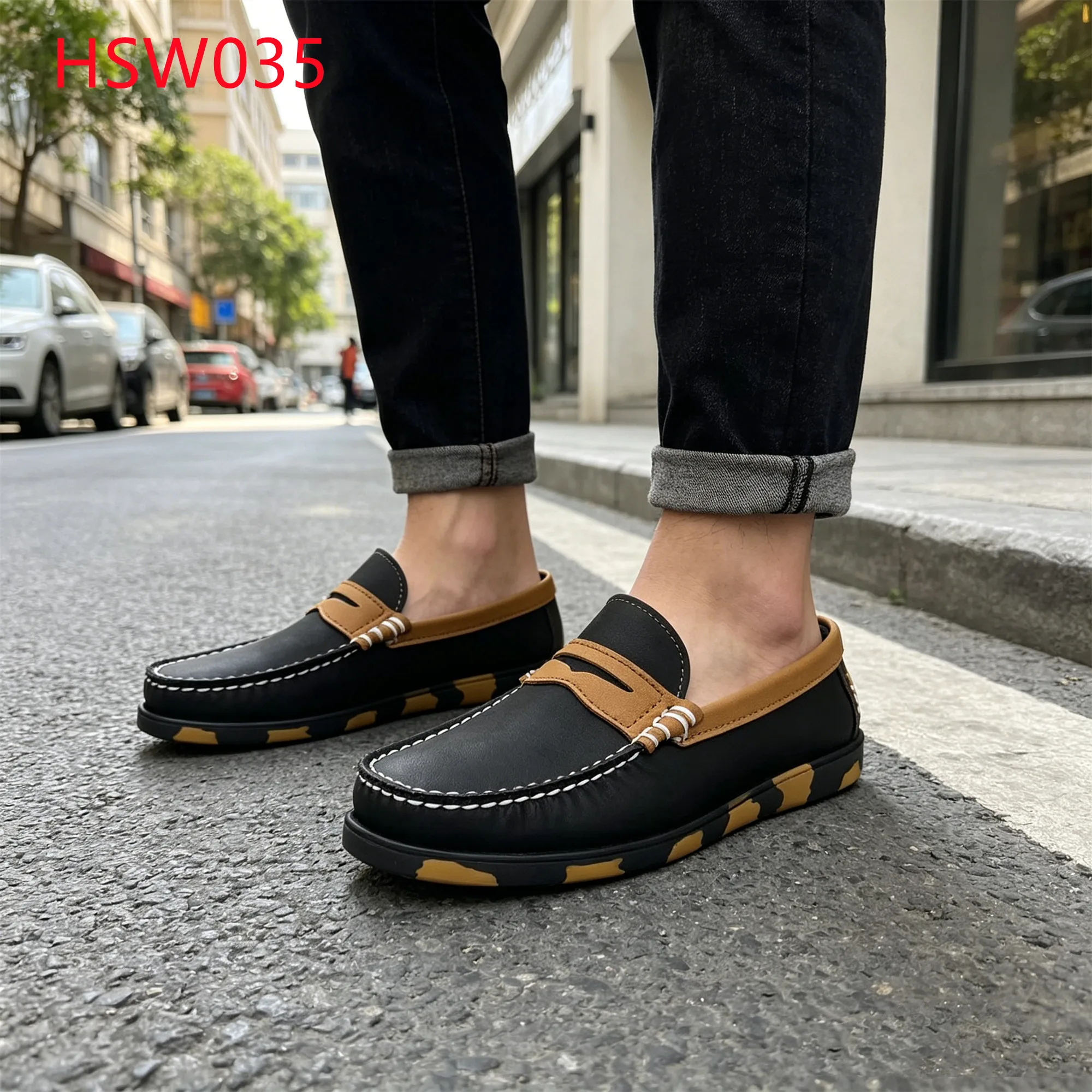 LXG,casual Settings Contrast Detail Stitched Firmly Indoor Lazy slippers Weekend Leisure Prolonged Cozy Wear Boat Shoes HSW035