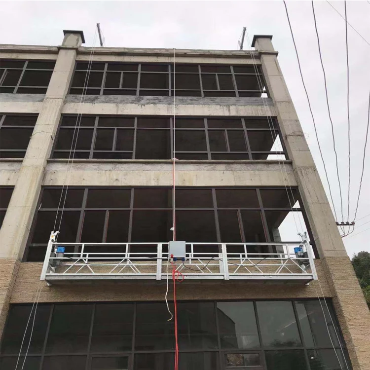 High Rise Building Window Glass Cleaning Machine ZLP630 Suspended Working Platform Gondola With Hoist Electric Control Box