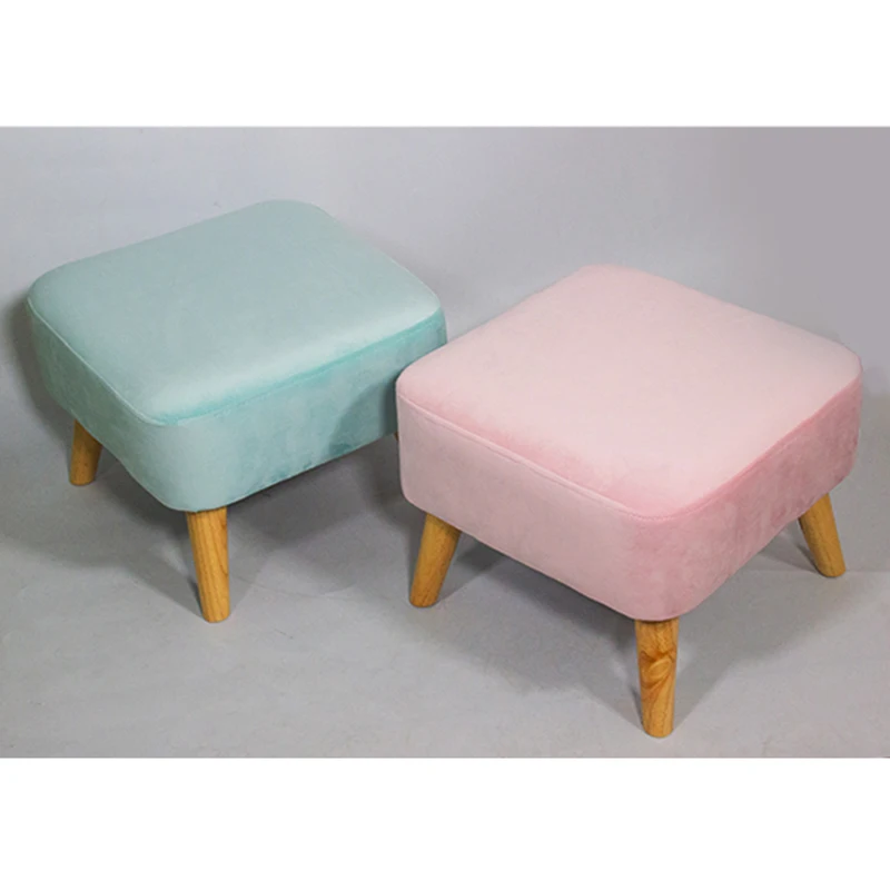 Kids Wooden Frame Lazy Armchair with Stool Set for Children Use in Living Room Bedroom Lovely Chair and Ottoman for Baby