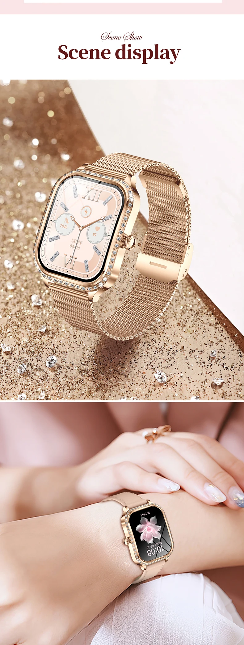 Fashion Smart Watch MK88 Fitness Tracker 1.75inch TFT Display IP68 Waterproof 220mAh Android Relojes Smartwatch 2026 for Ladies