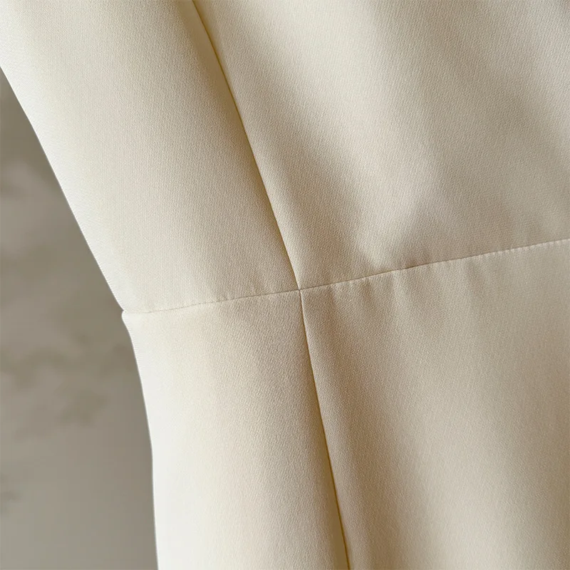 Vintage Three-Acetate Women's Summer Hepburn-Style A-Line Dress with V-Neck High-Waist Sleeveless Zipper Closure Mid-Length