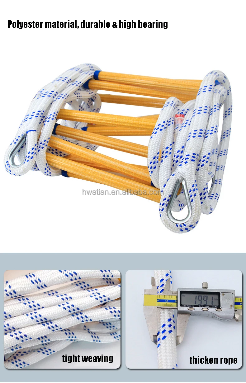 Soft Ladder Fire Escape Epoxy Resin Climbing Non-slip Wear-resistant Aerial Work Engineering Insulated Polyester Rope Ladder