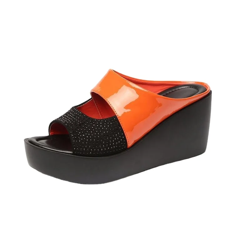 Wholesale Women's Fashion Platform Bath Wedge Sandals Slip-On Heel