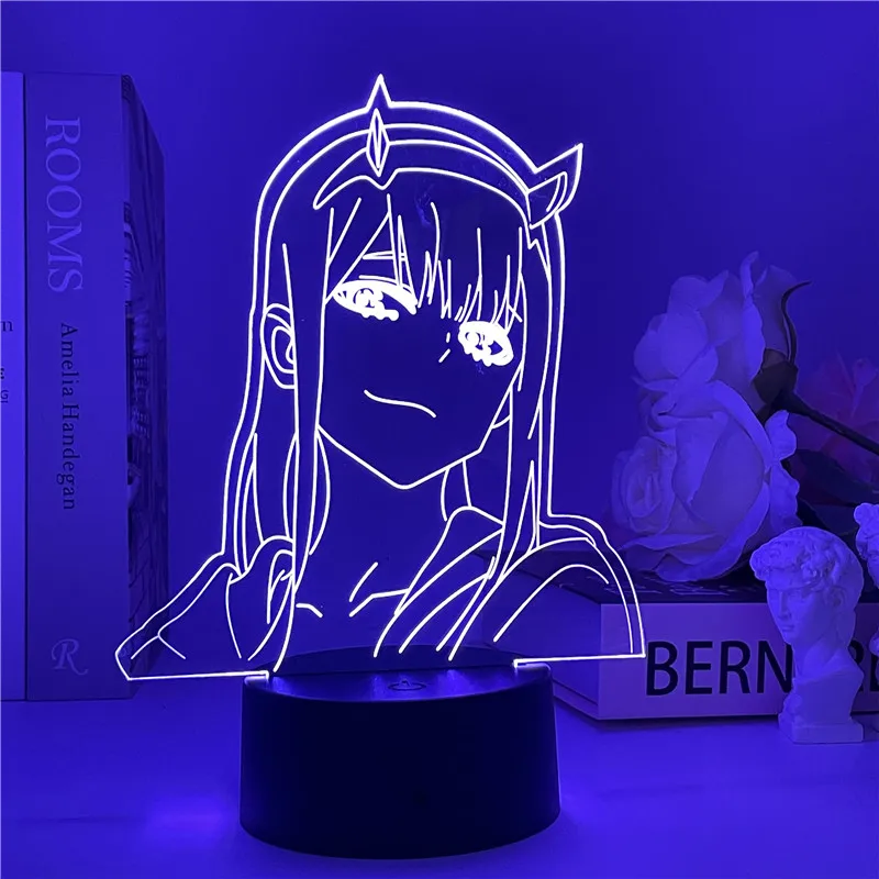 Anime Zero Two Figure Nightlight 3D Kids Girls Bedroom Decor Manga Gift Lamp 