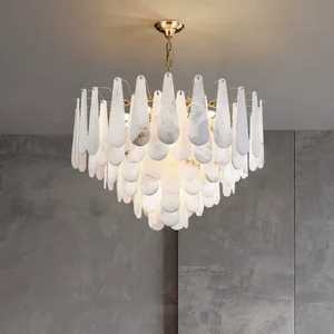 Zeal Lighting Luxury Multi-tier Kitchen Lighting Pendant Hanging Modern Marble Chandelier