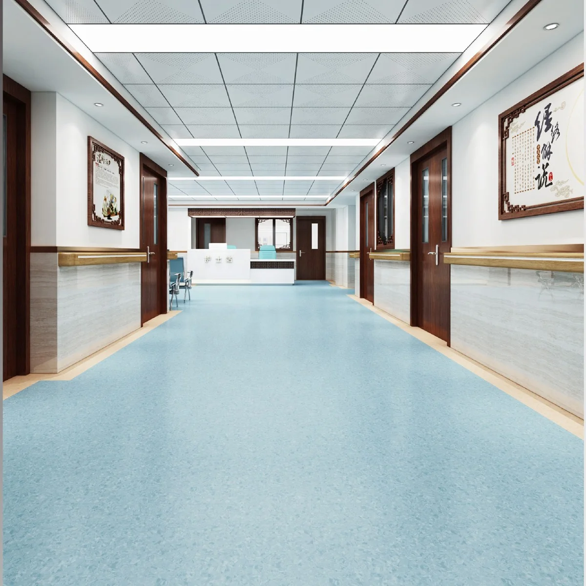 HUAAO Hospital School Office Shopping mall Plastic Flooring Roll Vinyl Floor Rolls Antistatic Vinyl Floor Sheet Roll