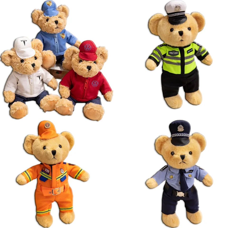 Greenmart Career Traffic Police Doctor fireman Bear Plush Toy Super Soft Cotton Perfect Home Decoration Gift