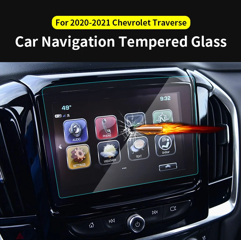 Tempered Glass Compatible With Chevrolet Traverse GEAMCAR Screen Protector Compatible with Chevrolet Traverse 2020 2021 Compatible with 8 Inch Touchscreen 