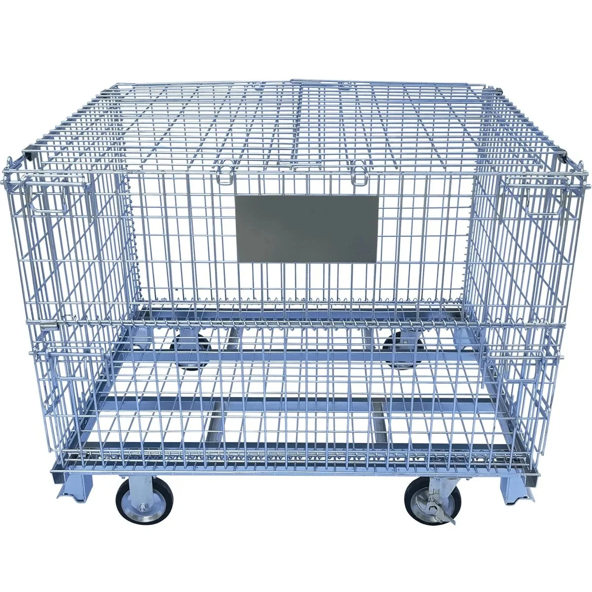 Industrial Cargo & Storage Equipment Stackable Welded Steel Metal Wire Mesh Pallet Cage Containers Wheels for Material Handling