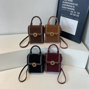2026 Autumn Women's Retro Bag - High-End Vertical Small Square New Portable  Fashionable Noble Shoulder Messenger Handbag