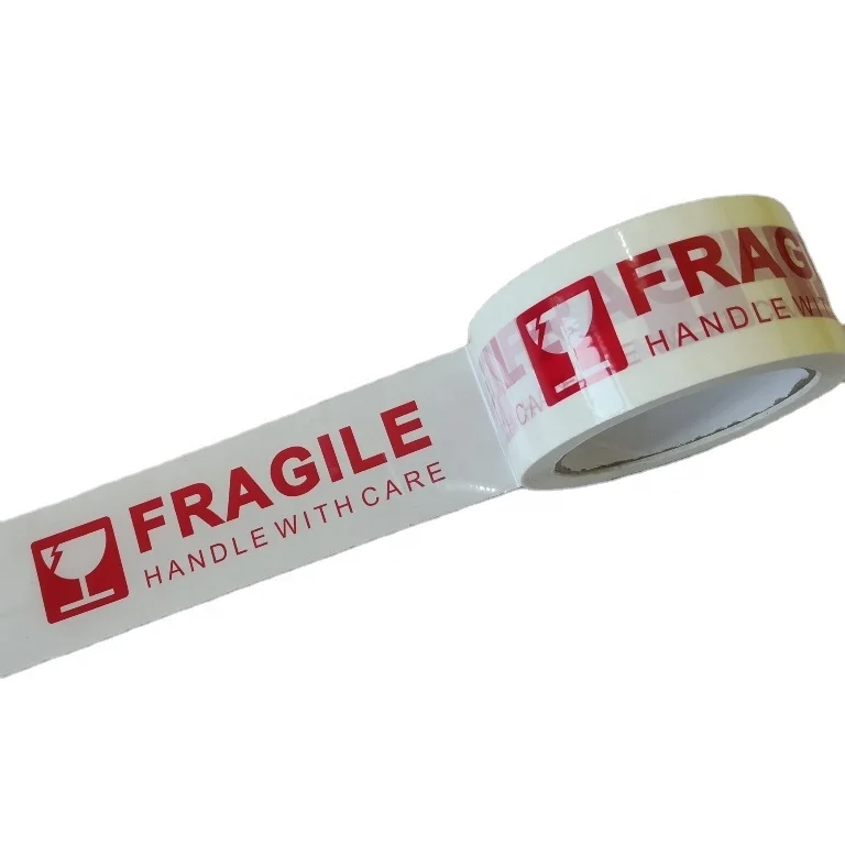 BOPP Custom Shipping Boxes with logo Packaging Packing Red Fragile Marking Sealing Packing Tape