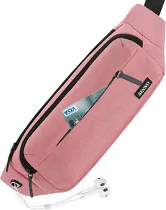 Eastshine Large Crossbody Waist Bag with 4 Zippered Pockets Gender-Neutral Belt Design