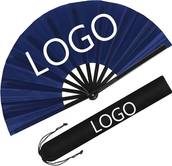 Bamboo Large Folding Hand Fans Custom Printed Folding Hand Fan Rave Fan for Events Dance Performance Festivals Gift