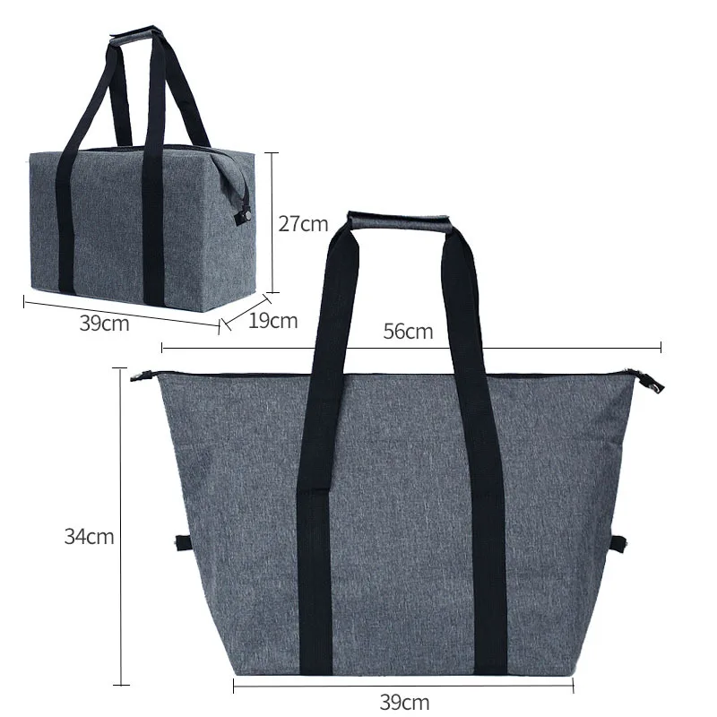 Custom food storage large capacity cooler bag foldable camping picnic insulated shoulder lunch bags