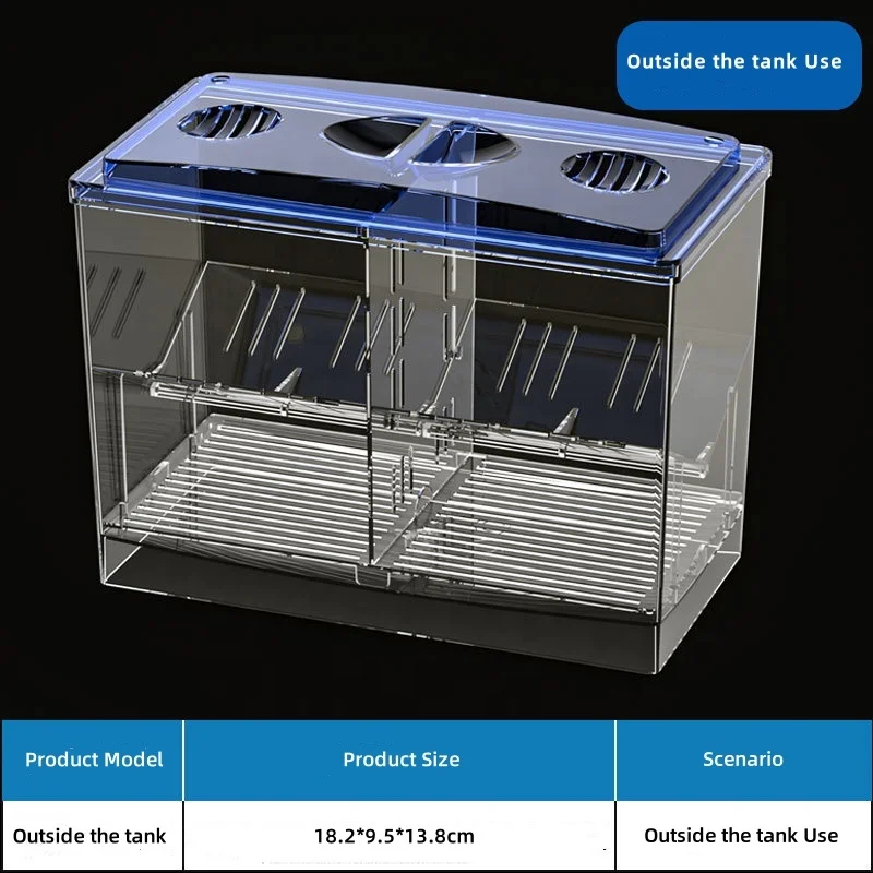 Aquarium Breeding Box Clear Fish Tank Hatchery & Isolation Incubator With Hooks, 9.5x21cm Removable Aquarium Separator Aquarium Breeding Box Clear Fish Tank Hatchery & Isolation Incubator With Hooks, 9.5x21cm Removable Aquarium Separator