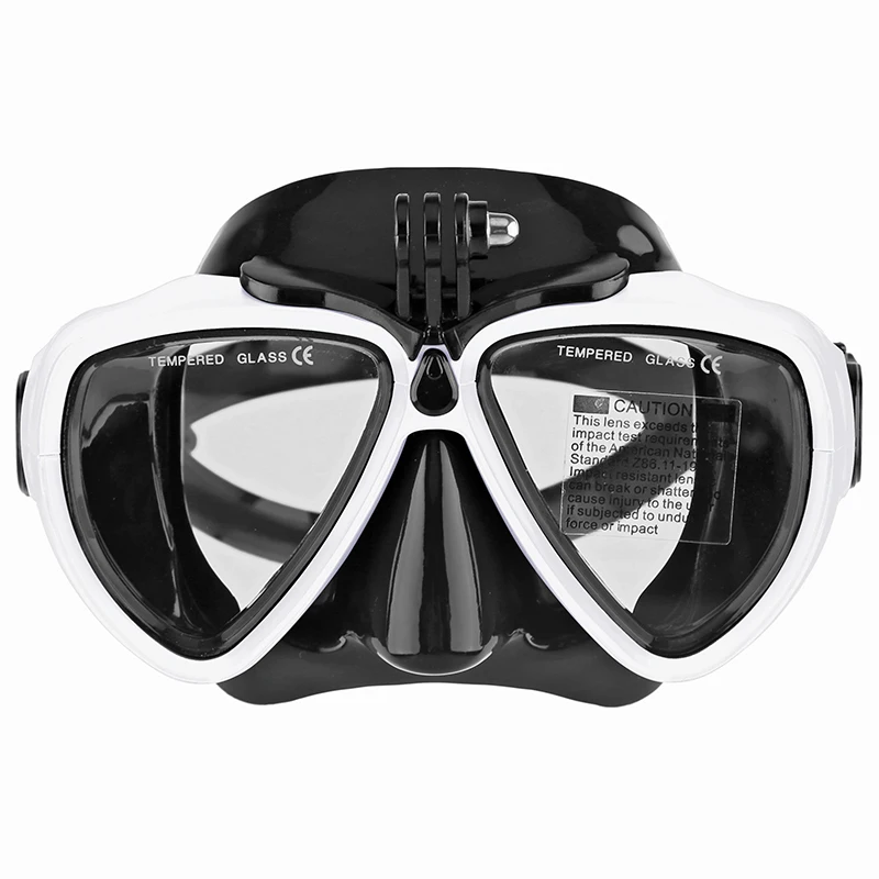 Custom logo color adults OEM low volume scuba dive mask with go-pro camera mount diving goggles for swimming snorkeling  gear