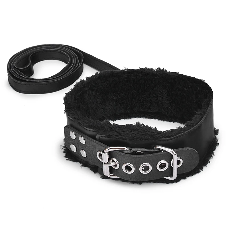 SM Collar BDSM Toys Leather Leash Choker Neck Bondage Under Bed
