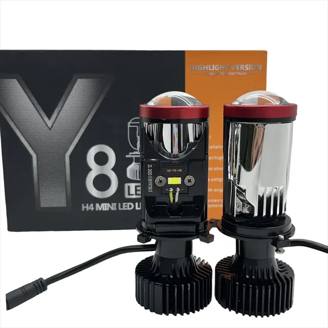 Y8 LED Projector Lens H4 LED Projector Headlights High Low Beam LED Headlight Bulb