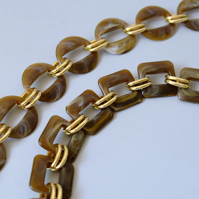 Coffee Acrylic Resin Phone Strap Lanyard Bag Decorative Chain Gold ...