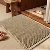 Polyester-cotton waffle pattern - minimalist brown