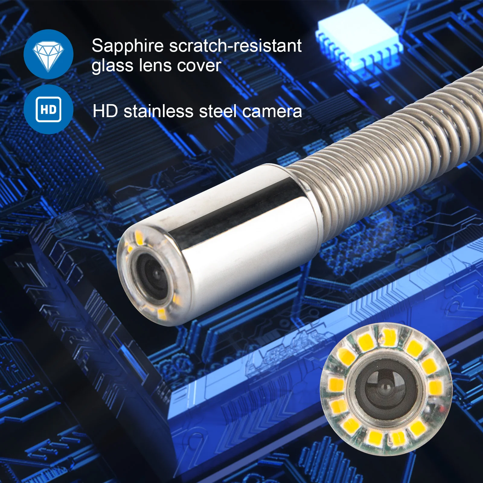 512Hz Sonde Sewer Camera10.1-inch Touch Monitor&Meter Counter with Self-leveling Function &7mm Cable for Pipeline Inspection details