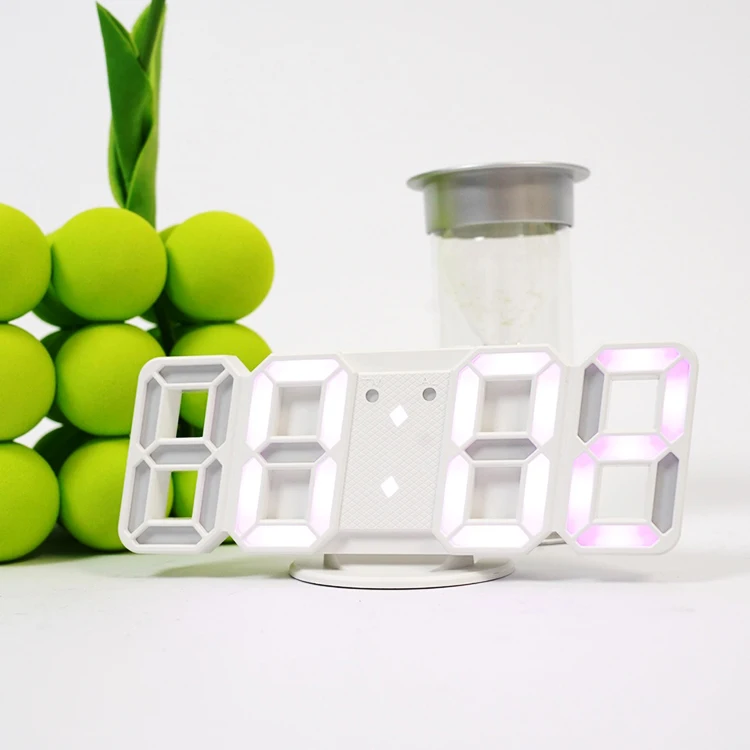 3D LED Wall Digital Clock Time Calendar Thermometer Display Electronic Modern Stylish Desktop Clock