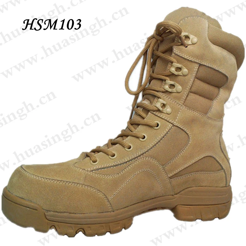 YWQ,Israel Market Popular Black/sand Color Military Boots Anti-shock Durable EVA+rubber Outsole Desert Boots HSM103