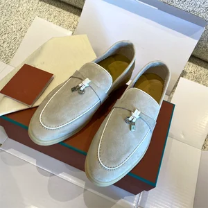 Luxury Men's Genuine Leather Suede Slip-On Flat Shoes High Quality Casual Loafers Fashion Trend Mixed Colors Autumn