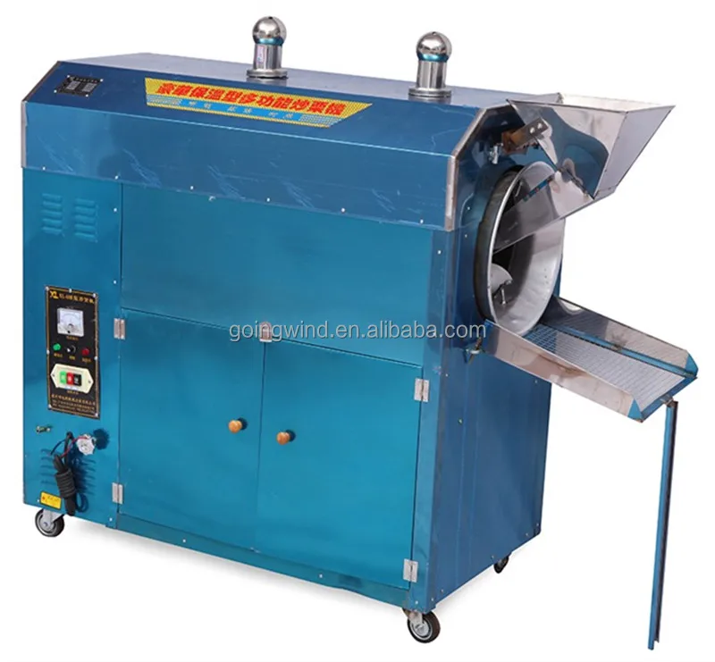 Good Price Automatic Small Chestnut Roasting Machine Auto Mini 220v Cashew Nut Almond Rotary Drum Electric Gas Roaster for Sale