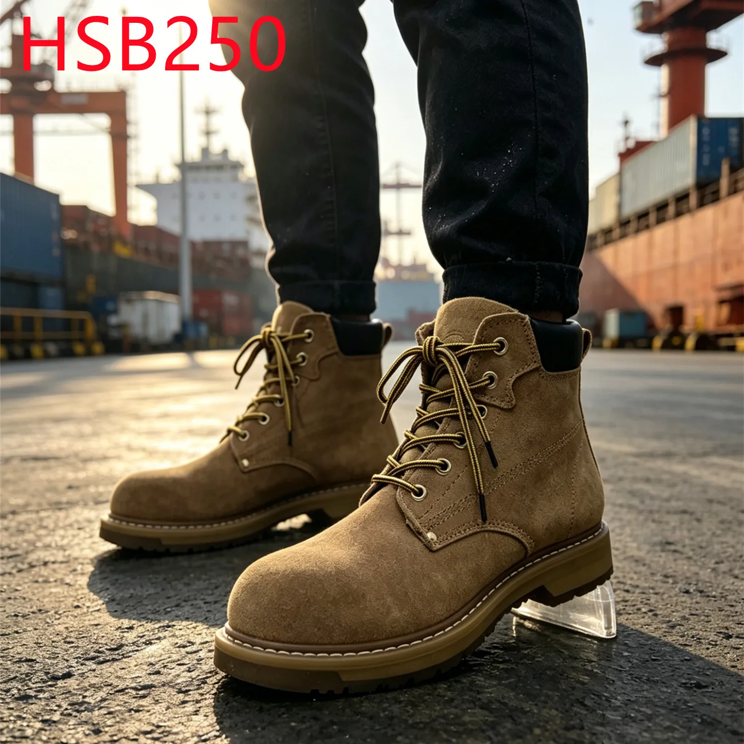 YYR,Chemical Production Anti-moist Goodyear Rubber Sole Safety Boots Metal Workshop Anti-hit&puncture Security Footwear HSB250