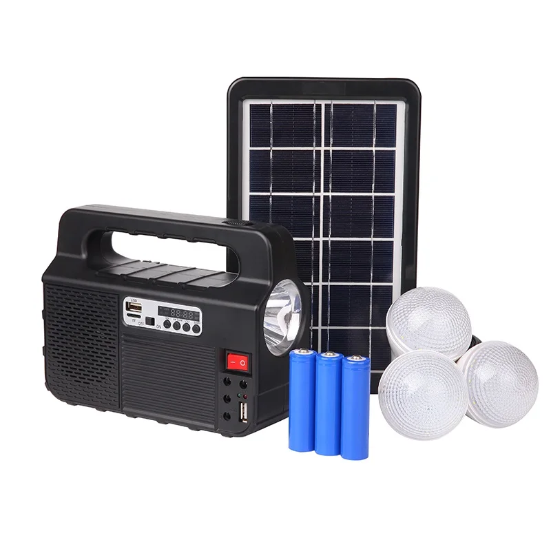 Multifunction Solar Light System Radio Speaker 6V 3W Panel Solar Kit Solar Home System for Camping