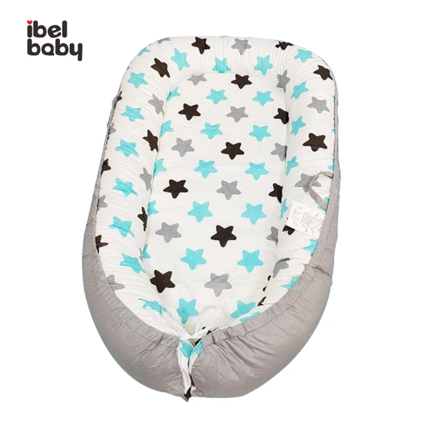 Custom Washable Cotton Cover Portable Foldable Baby Sleeping Nest Crib Breathable Baby Lounger Pillow Baby Nest For Newborn