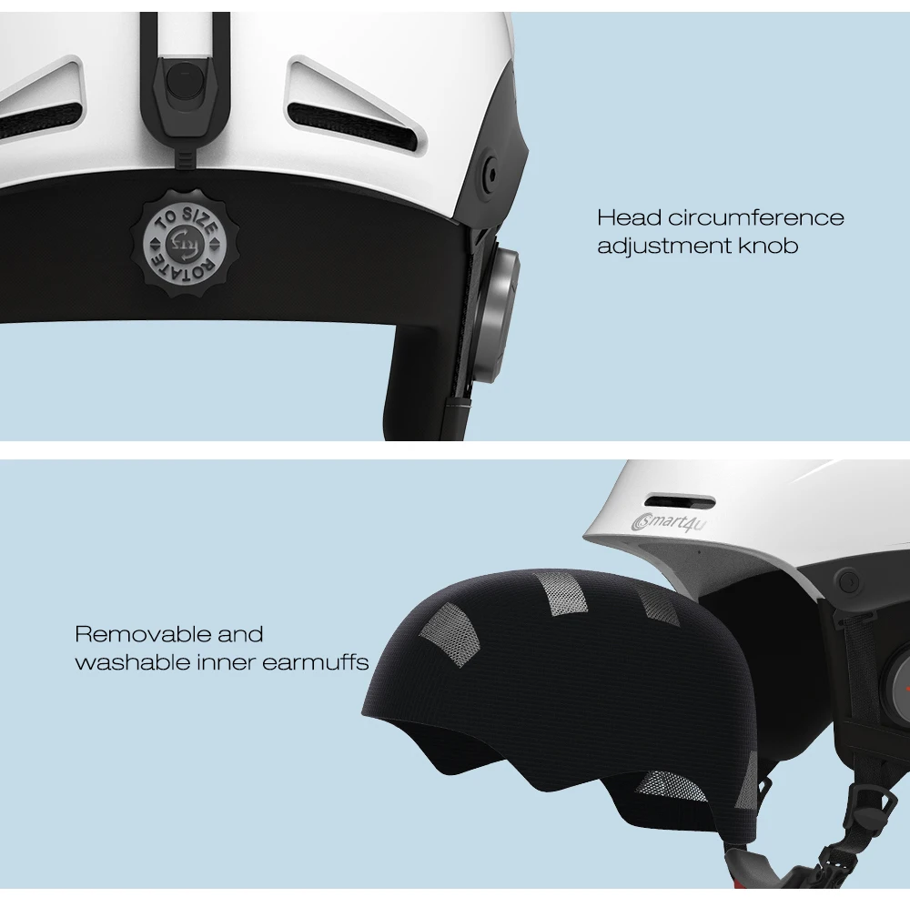 Smart4u Wireless Bluetooth Ski Helmet Motorcycle Motorbike Skiing