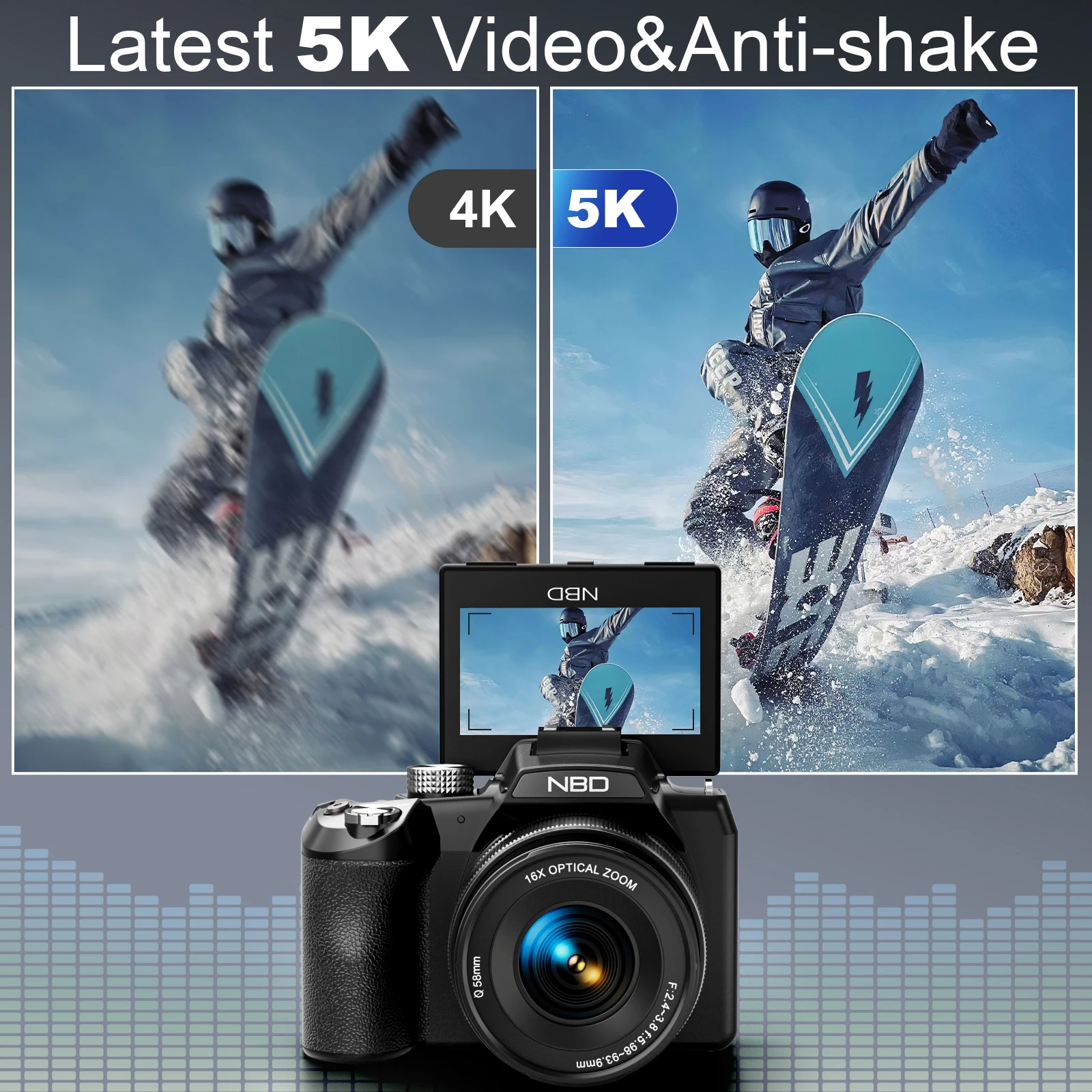 NBD S210 64MP Digital Camera with 16x Optical Zoom & 5K Video for 