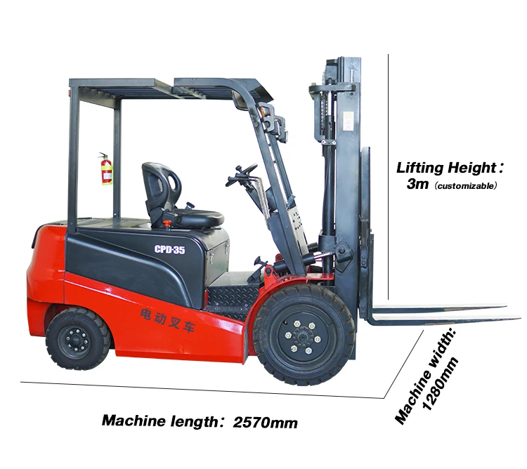 China 60v 3.5 Tons 5 Tons Small Electric Forklift Price Battery