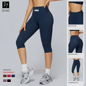 New Running Fitness Legging Push up Mujer Butt Lifting Workout Ladies Capri Pants High Waist Slim Capri Leggings for Women