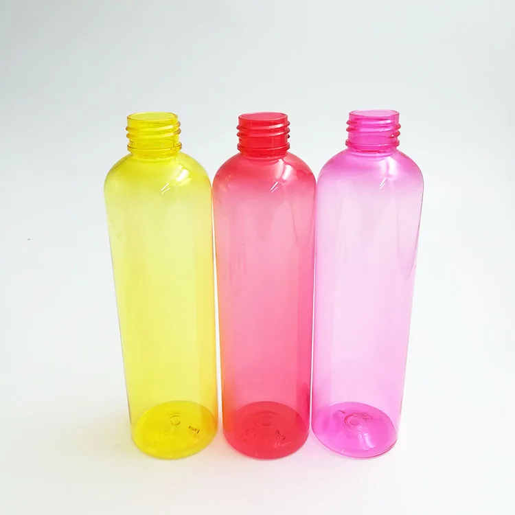ODM Factory RUIPACK OEM Custom 250ml Empty Plastic PET Transparent Green Blue Yellow Color Cosmetic Spray Perfume Shampoo Containers Packaging Bottles Manufacturer