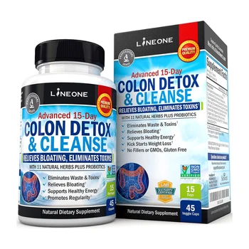Natural OEM/ODM Colon Cleanser Detox for Weight Loss 15 Day Fast-Acting Extra-Strength Cleanse with Probiotic & Natural Laxative