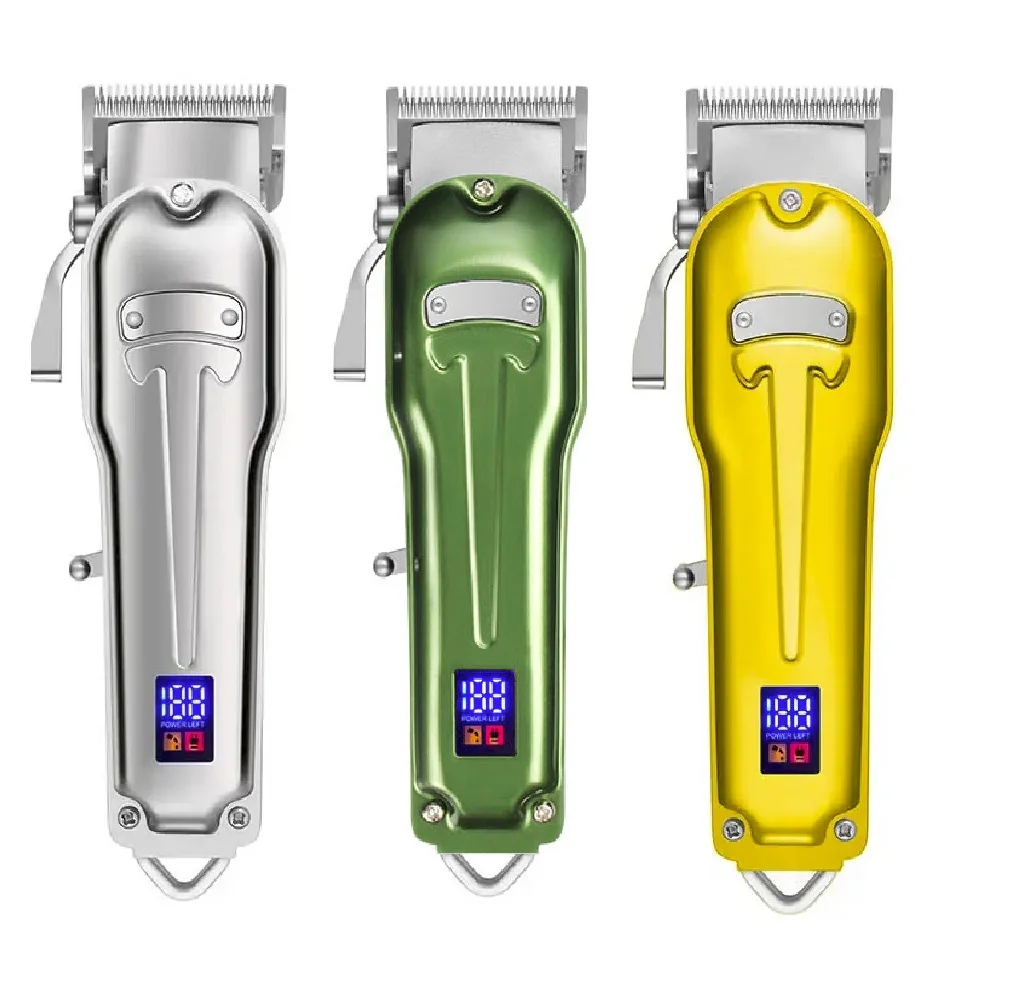 New Rechargeable Metal Electric Hair Clipper Set Professional Barber