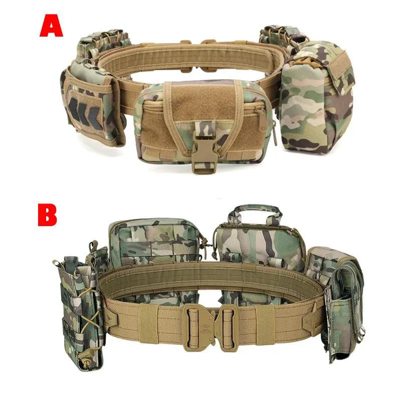 Tactical Waist Bag Comfort Tactical Belt with Pouches Hunting Equipment Polyester Wallet Waterproof Outdoor Tactical Bag Pack