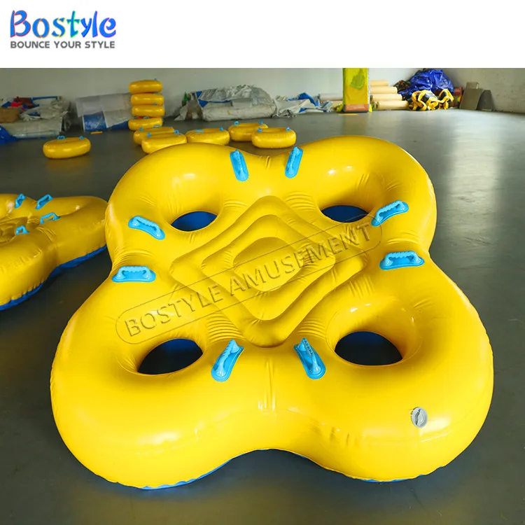 Bostyle Customized 4-Seater Inflatable Pool Float Raft Water Swimming Ring Floating Boat Inflatable Water Amusement Facilities