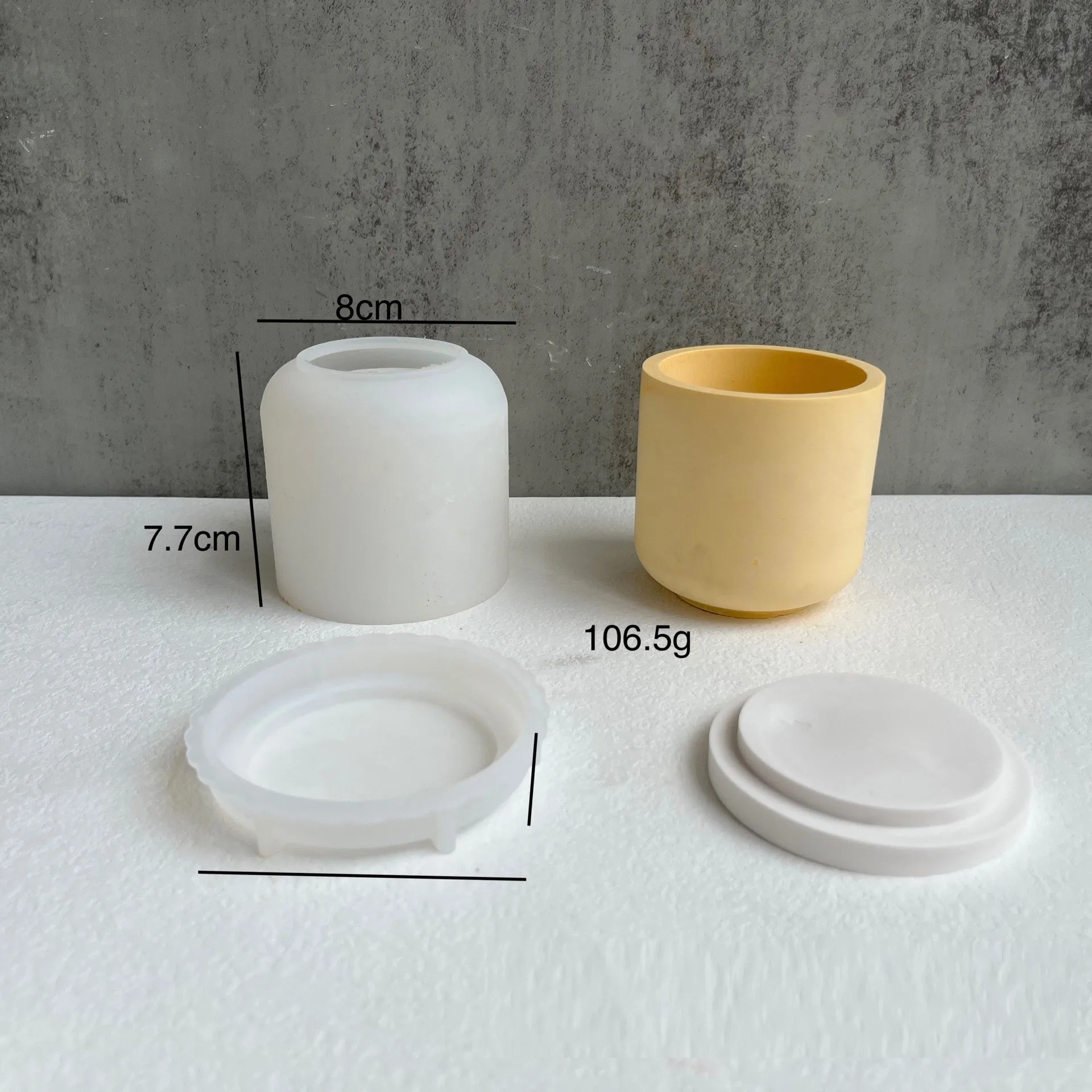 Creative Silicone Candle Vessels Mold Handmade Concrete Candle Jar Mould Round Succulent Flower