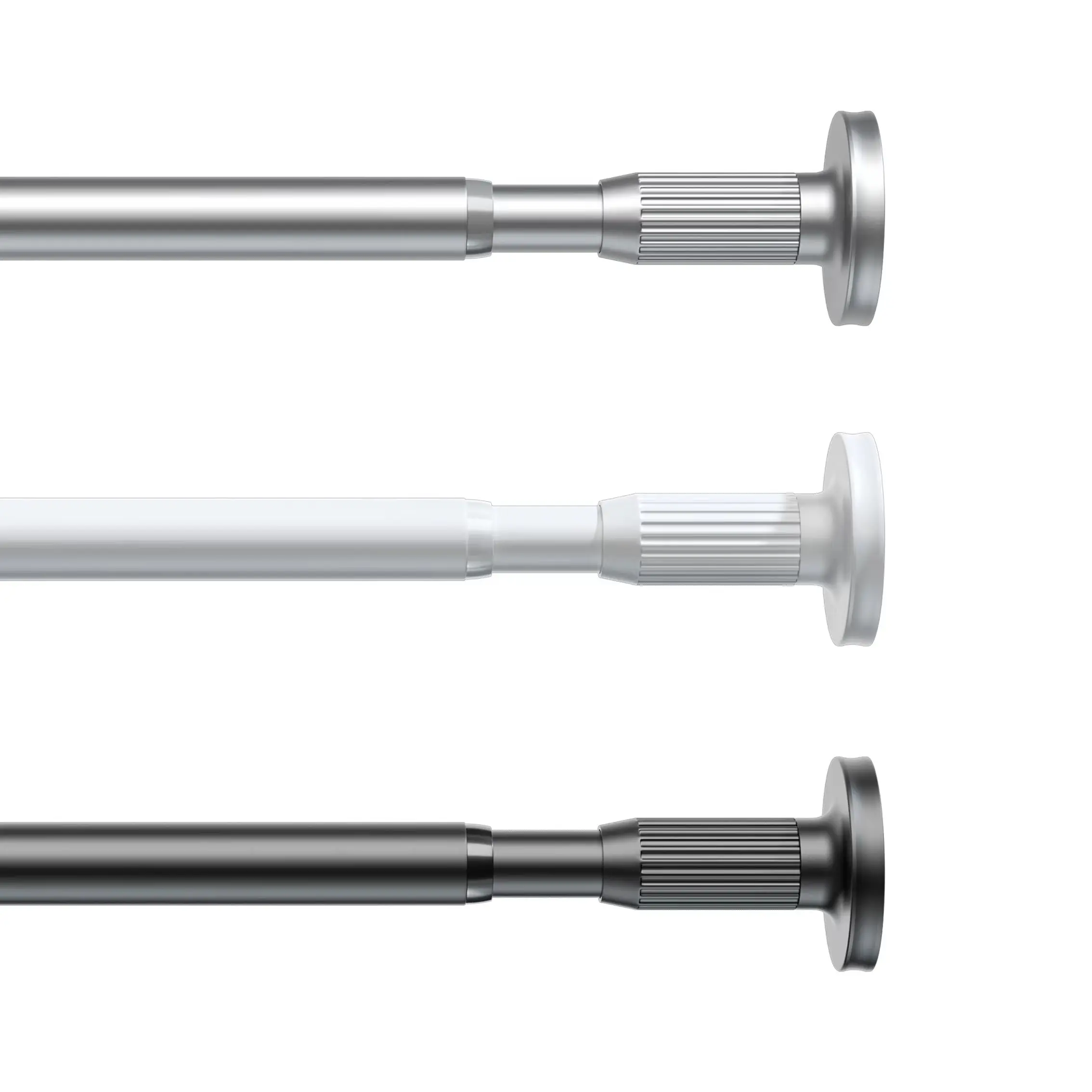 1.1-1.9m Custom Bathroom Extensible Shower Telescopic Curtain Rod Manufacturer Clothes Hanger Roman Curtain Pole Ends