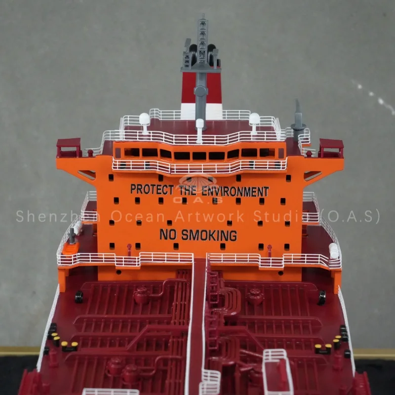 Exquisite crude carrier model designed referencing Indian shipyards. It features detailed anchor, bulbous bow and freeboard structure. Custom logos and colors are available. Perfect decorative ornaments and business gifts for shipping corporations and exhibition displays.Amber@vesselmodel.com Tel：+86 18038048785