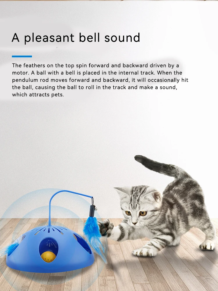 New New Bread Toy cat Toy cat Toy Multi-functional Electric Cake-shaped Automatic cat Toy Feather factory