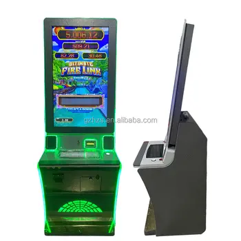Huazhishun most popular 43 inch touch screen metal skill game cabinet vertical machine game cabinet