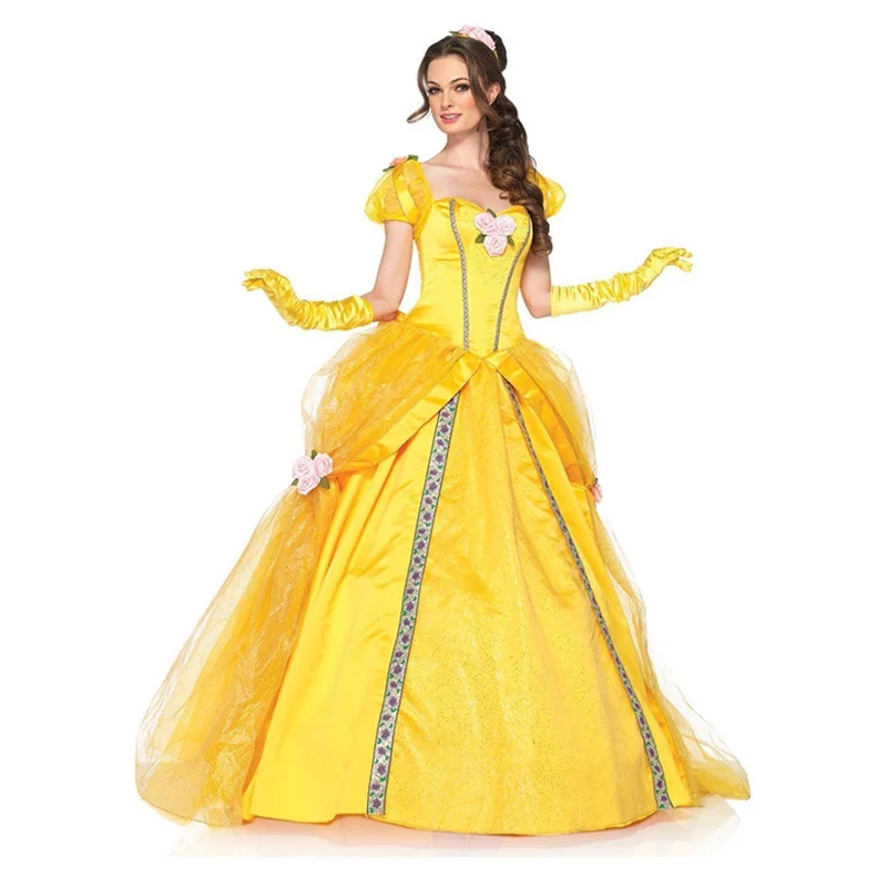 Beauty Girl Children Party or Halloween Cosplay Costume Beast Princess  Dress for Adult Girls