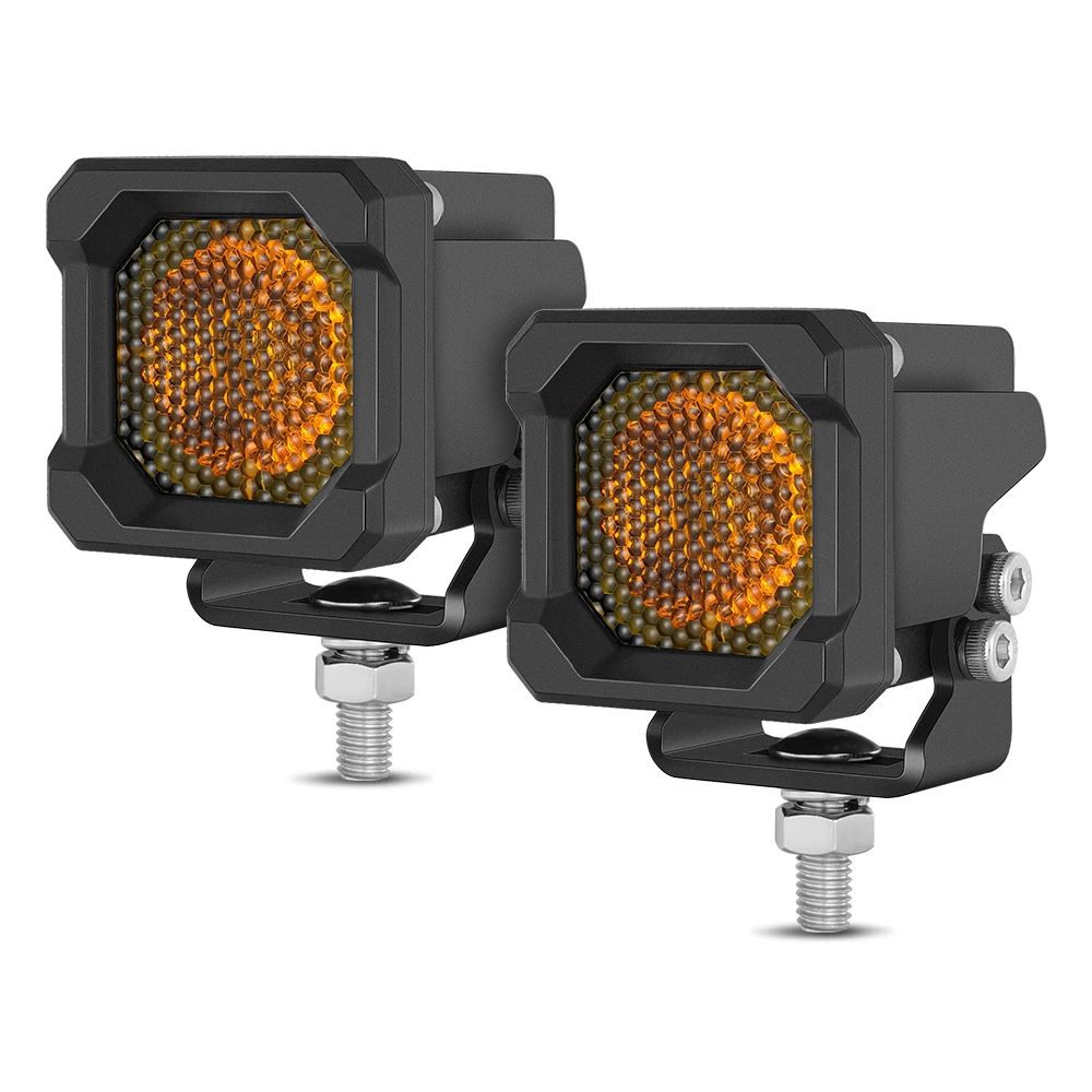 LED フォグランプ 2個セット アンバー LEDフォグランプ 作業灯 アンバーイエロー 2個セット オフロード車