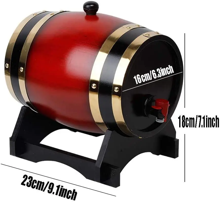 3 Liter Oak Whiskey Barrel,Wooden Wine Barrel Dispenser,For Beer
