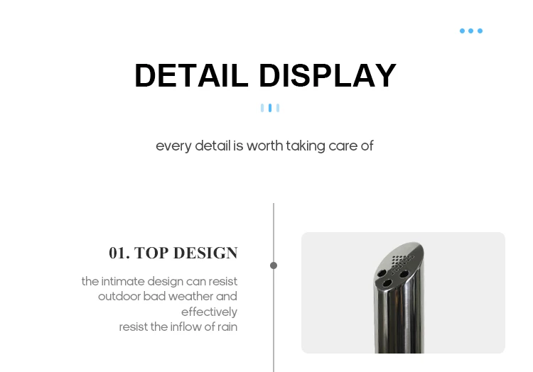 Hot Sale Wholesale 304 SUS Standing Ashtray New Ashtray Design with Lock for Indoor and Outdoor